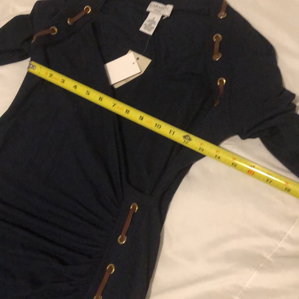 Stylish Navy Dress with Gold Details - Picture 9 of 9